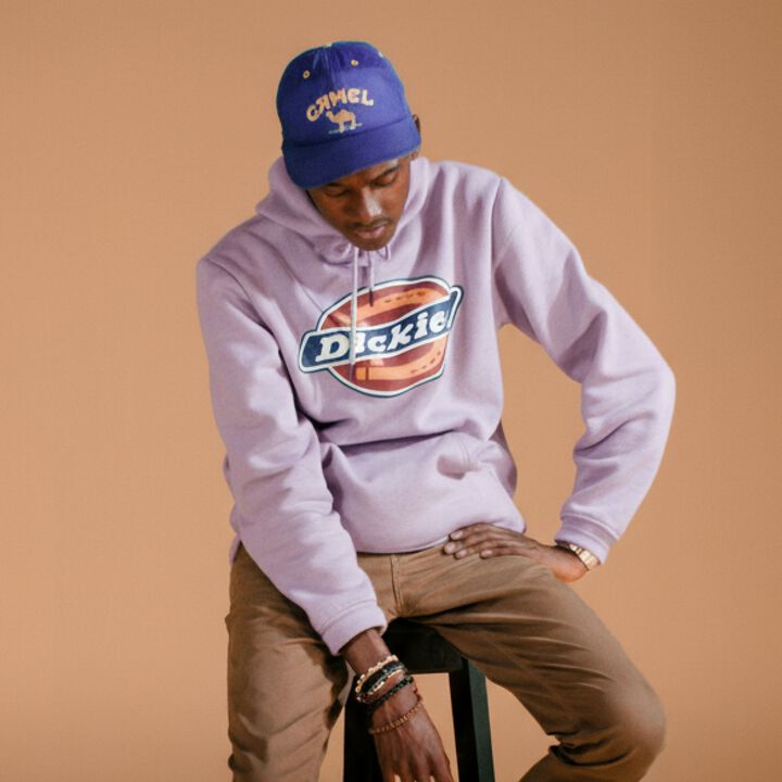 Graphic Front Pullover Hoodie,pink, medium image number 1