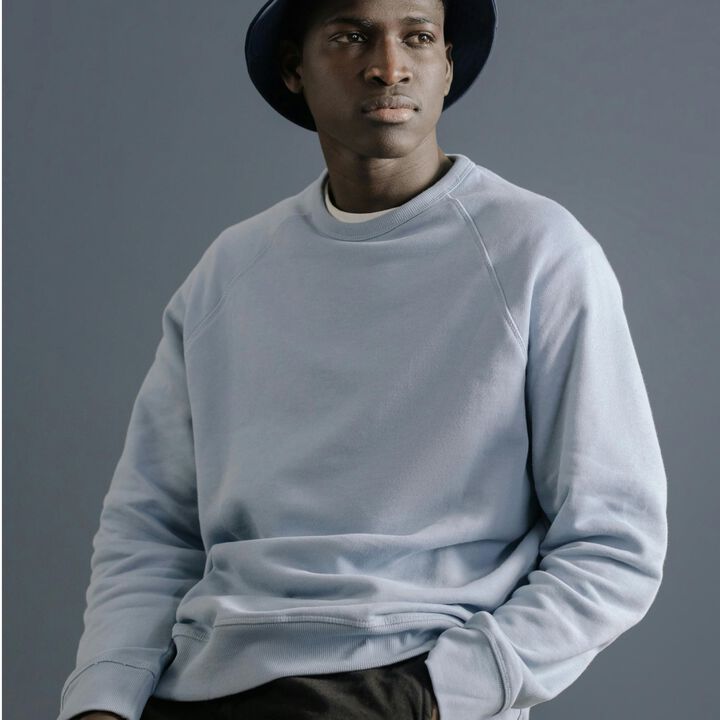 Minimal Crew Sweatshirt,light blue, medium image number 1