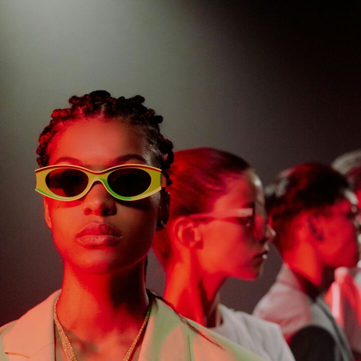 Geometric Frame Sunglasses,green, medium image number 6