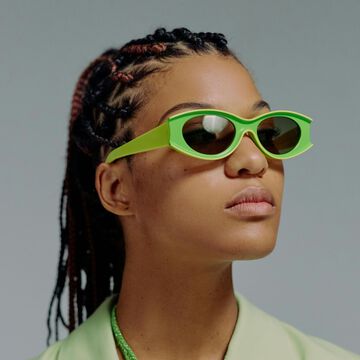 Geometric Frame Sunglasses,green, small image number 0