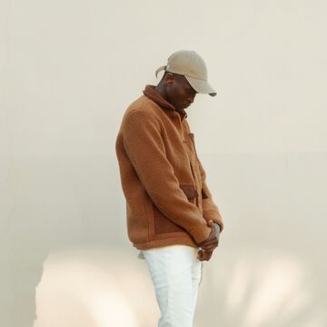 Textured Patch Sherpa Jacket,brown, small image number 2