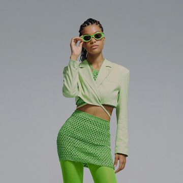 Geometric Frame Sunglasses,green, small image number 4