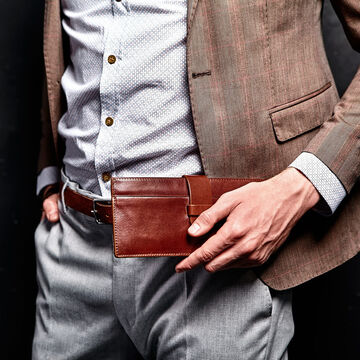 Slim Bifold Wallet,brown, small image number 0