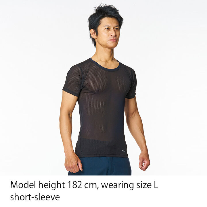 Men's Elemental Layer Short Sleeve Crew,BLACK, medium image number 1